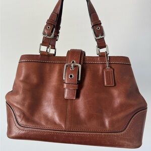 Classic Brown Coach Leather Shoulder Bag